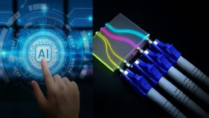 High-speed optical network cables representing AI and data center connectivity